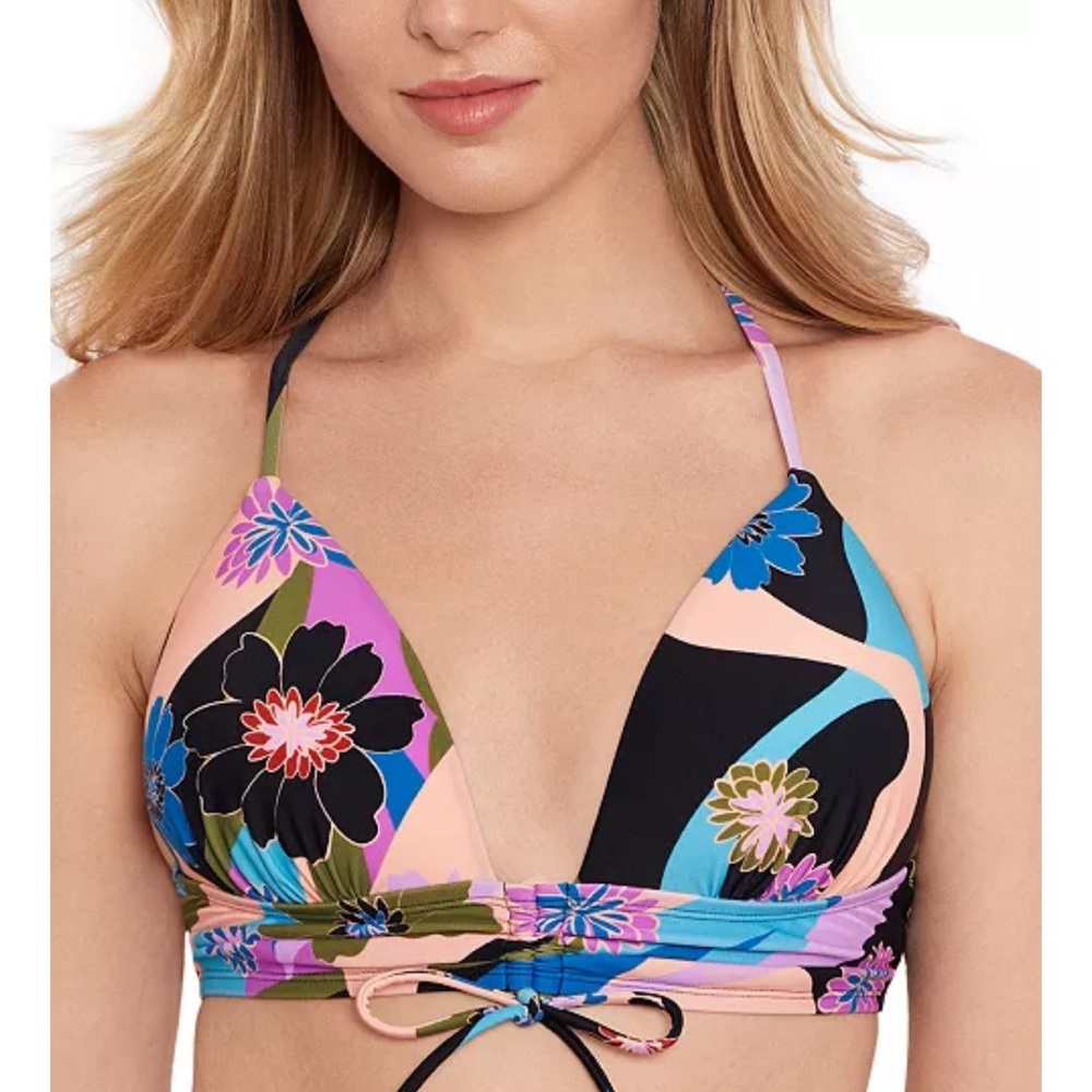 Floral High-Waist Bikini Set – Size Small